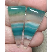 Freeform 32x13mm Coloured Agate Cabochon Pair 01