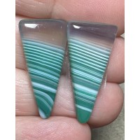 Freeform 27x13mm Coloured Agate Cabochon Pair 03