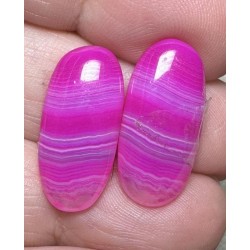 Oval 22x11mm Coloured Agate Cabochon Pair 05
