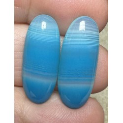 Oval 26x10mm Coloured Agate Cabochon Pair 09
