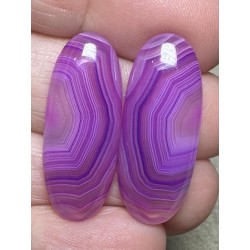 Oval 29x12mm Coloured Agate Cabochon Pair 13