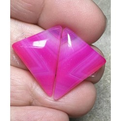 Triangle 22x18mm Coloured Agate Cabochon Pair 15