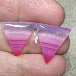 Triangle 19x18mm Coloured Agate Cabochon Pair 20
