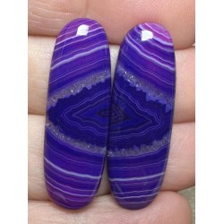 Oval 35x11mm Coloured Agate Cabochon Pair 23