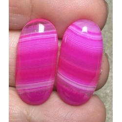 Oval 26x13mm Coloured Agate Cabochon Pair 27