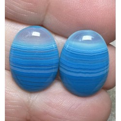 Oval 19x13mm Coloured Agate Cabochon Pair 29