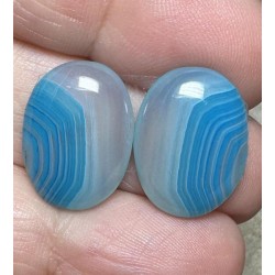 Oval 18x13mm Coloured Agate Cabochon Pair 31