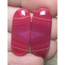 Oval 27x11mm Coloured Agate Cabochon Pair 32