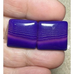 Rectangle 18x17mm Coloured Agate Cabochon Pair 35