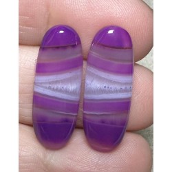 Oval 27x10mm Coloured Agate Cabochon Pair 37
