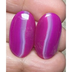 Oval 24x13mm Coloured Agate Cabochon Pair 38