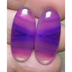 Oval 27x12mm Coloured Agate Cabochon Pair 40