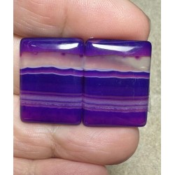 Rectangle 24x17mm Coloured Agate Cabochon Pair 41