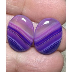 Oval 18x13mm Coloured Agate Cabochon Pair 42