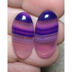 Oval 25x12mm Coloured Agate Cabochon Pair 47