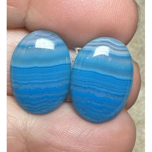 Oval 18x13mm Coloured Agate Cabochon Pair 48