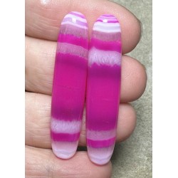 Oval 49x10mm Coloured Agate Cabochon Pair 52