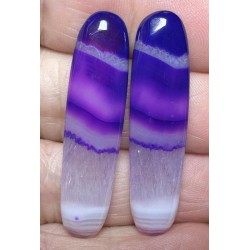 Oval 42x10mm Coloured Agate Cabochon Pair 54