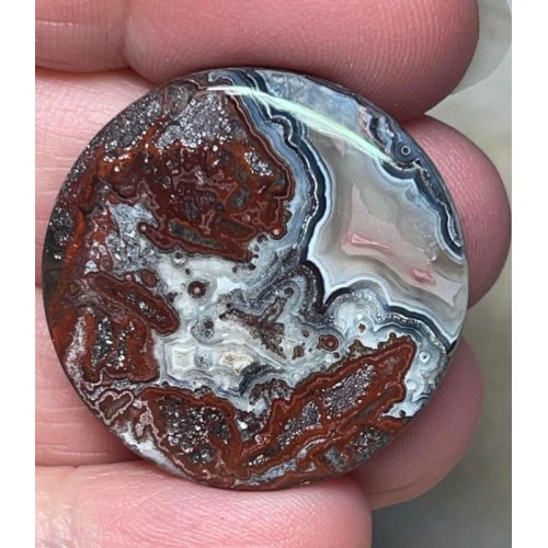 Round 30x30mm Natural Crazy Lace Agate Cabochon 39