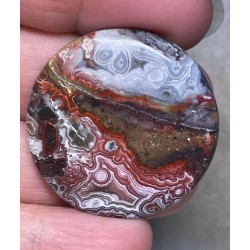 Round 35x35mm Natural Crazy Lace Agate Cabochon 54