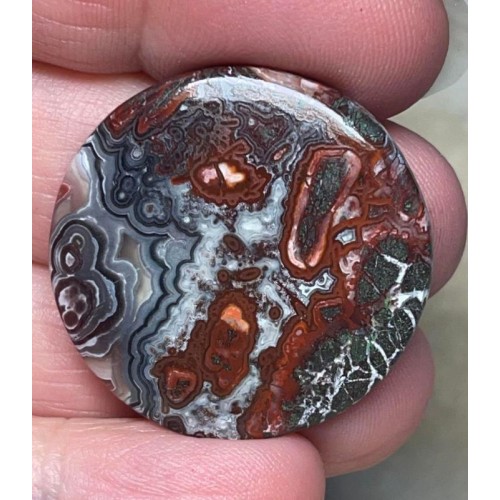 Round 31x31mm Natural Crazy Lace Agate Cabochon 57