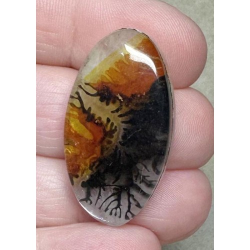 Oval 34x18mm Scenic Dendrite Agate Doublet Cabochon 07
