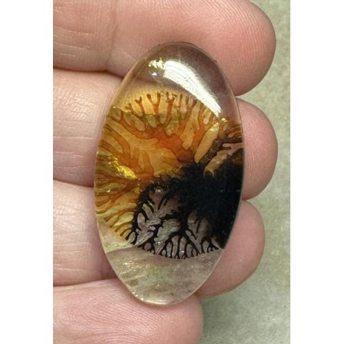 Oval 36x20mm Scenic Dendrite Agate Doublet Cabochon 11