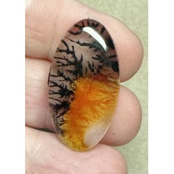 Oval 32x17mm Scenic Dendrite Agate Doublet Cabochon 16