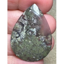 Teardrop 39x28mm Scenic Java Moss Agate Cabochon 01