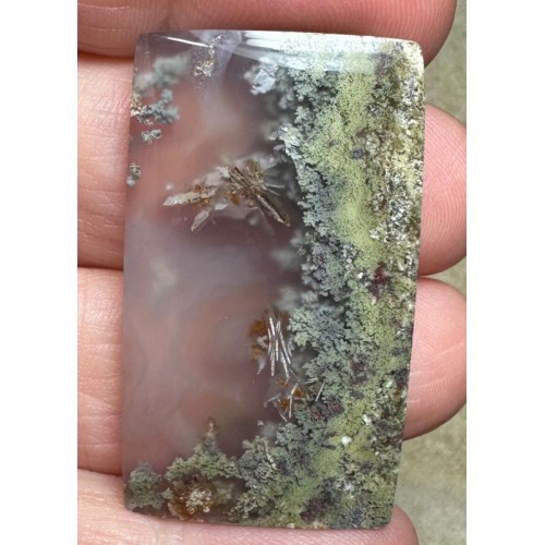 Rectangle 40x23mm Scenic Java Moss Agate Cabochon 07