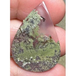 Teardrop 32x22mm Scenic Java Moss Agate Cabochon 12