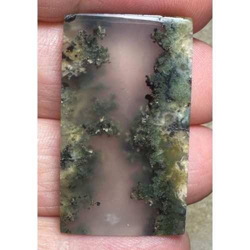 Rectangle 36x21mm Scenic Java Moss Agate Cabochon 22