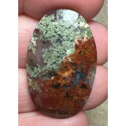 Oval 33x20mm Scenic Java Moss Agate Cabochon 25