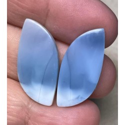 Freeform 28x13mm Blue Opal Cabochon Pair 16