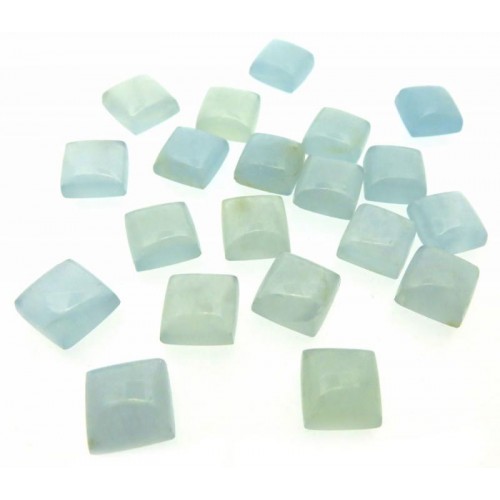 Single Square 11mm Faceted Aquamarine Cabochon