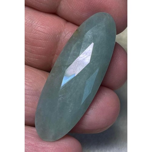 Oval 43x15mm Faceted Aquamarine Cabochon 23