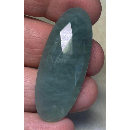Oval 47x19mm Faceted Aquamarine Cabochon 31
