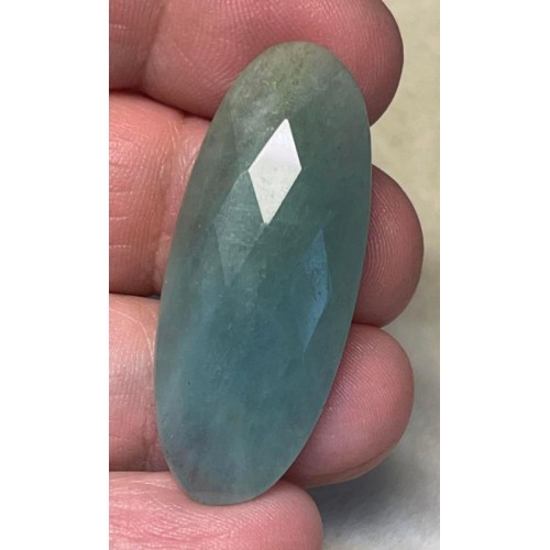 Oval 41x16mm Faceted Aquamarine Cabochon 32