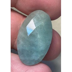 Oval 26x16mm Faceted Aquamarine Cabochon 37