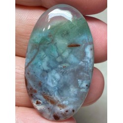 Oval 40x23mm Blue Green Chalcedony Cabochon 06