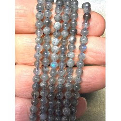 15 inch 4mm Round Labradorite Bead String