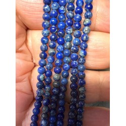 15 inch 4mm Round Lapis Lazuli Bead String