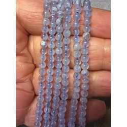 15 inch 4mm Round Blue Lace Agate Bead String