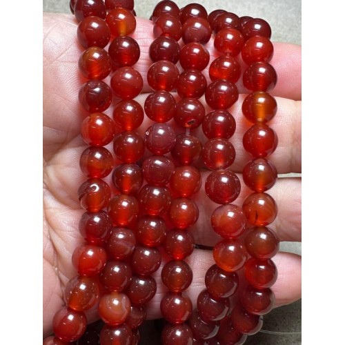 15 inch 8mm Round Carnelian Bead String