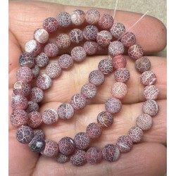 14 inch 6mm Round Crackle Agate Bead String