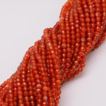 14 inch 4mm Round Faceted Carnelian Bead String