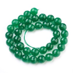 14 inch 4mm Round Faceted Malaysian Jade Bead String