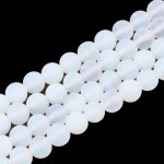 14 inch 4mm Round Frosted Opalite Bead String