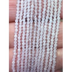 12 inch 2mm Round Faceted Rainbow Moonstone Bead String