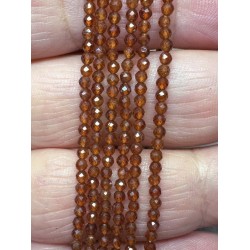 12 inch 2mm Round Faceted Topaz Bead String